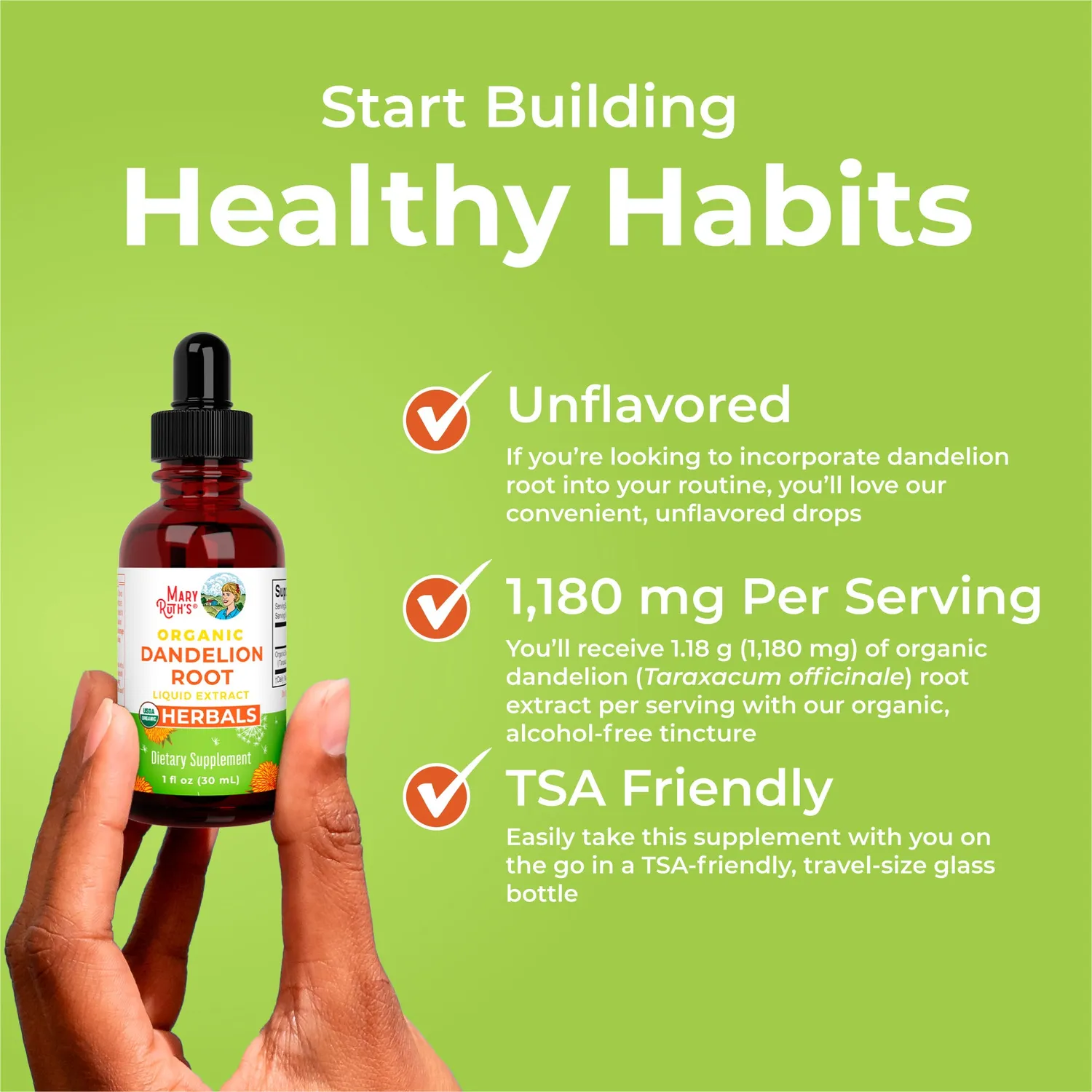 MaryRuth's Organic Dandelion Root Liquid Extract dråper alkoholfri