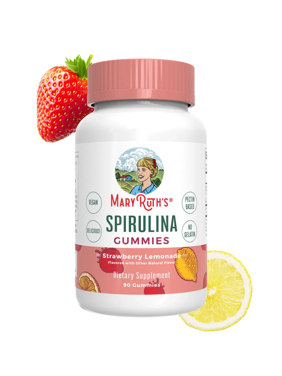 MaryRuth's Spirulina vingummi 90 stk sitronade