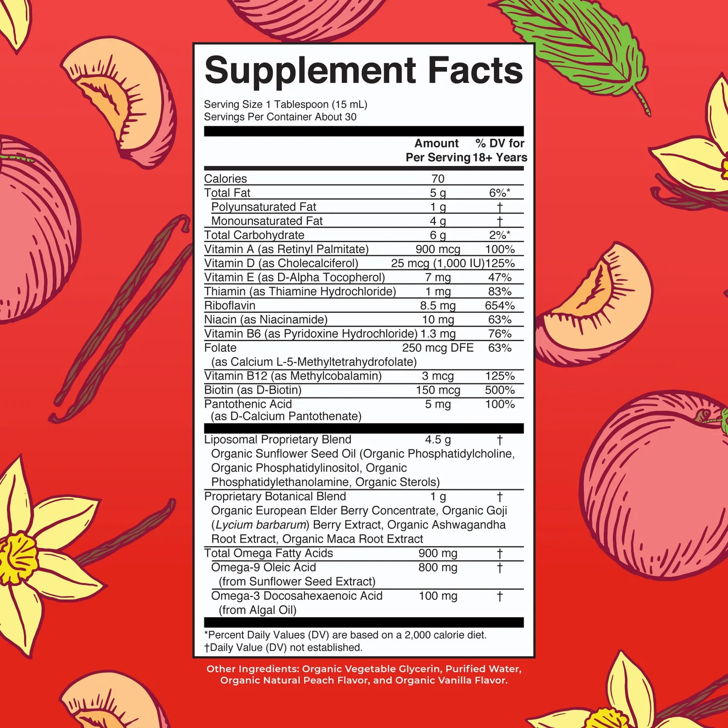 MaryRuth's Men's Multivitamin Liposomal vanilje fersken