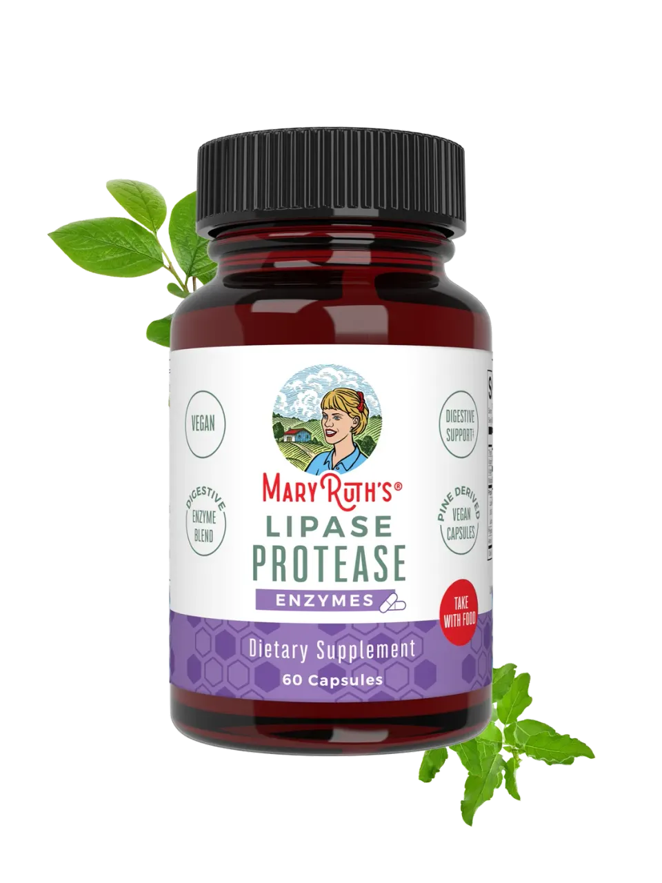 MaryRuth's Lipase Protease enzym kapsler 60 stk