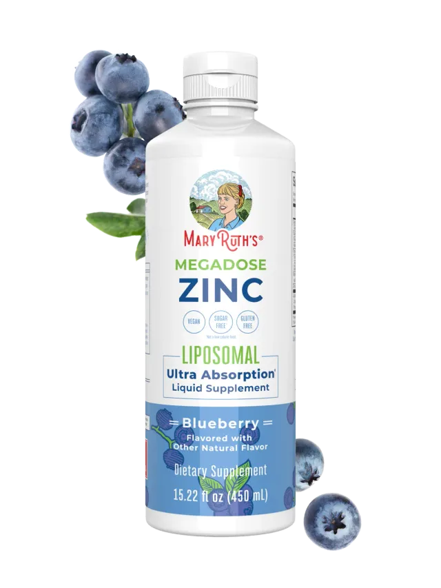 MaryRuth's Megadose Zinc liposomal blåbær 30 doser
