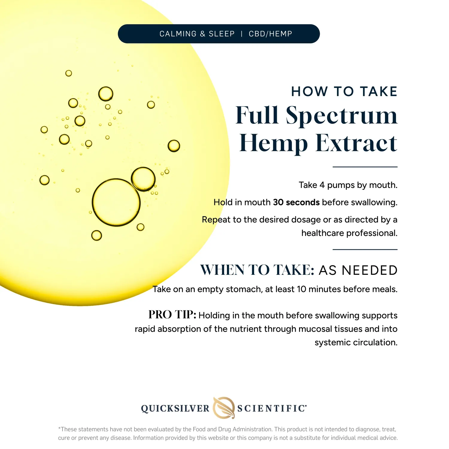 Quicksilver Scientific Hemp Extract olje 50 ml hamp
