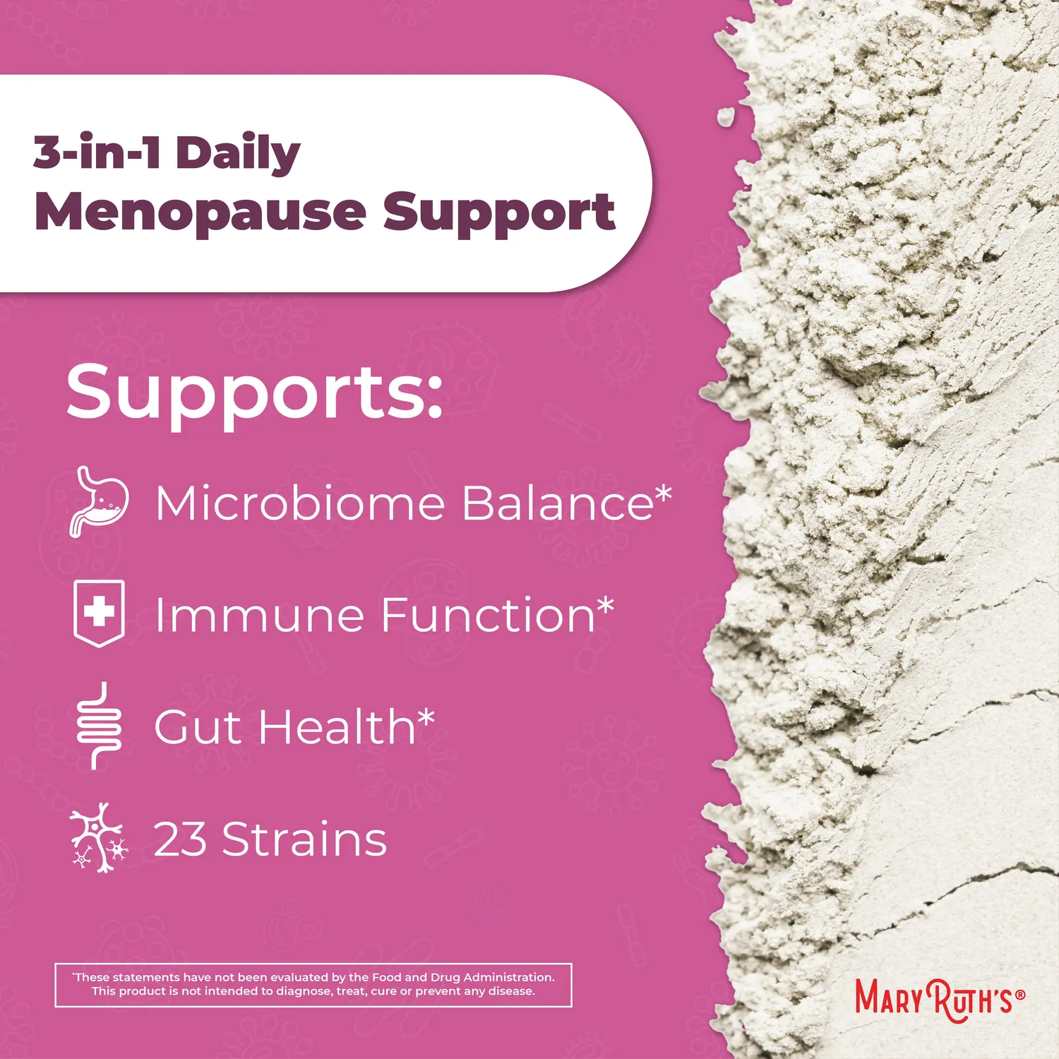 MaryRuth's 3-in-1 Menopause pulver 60 mrd CFU