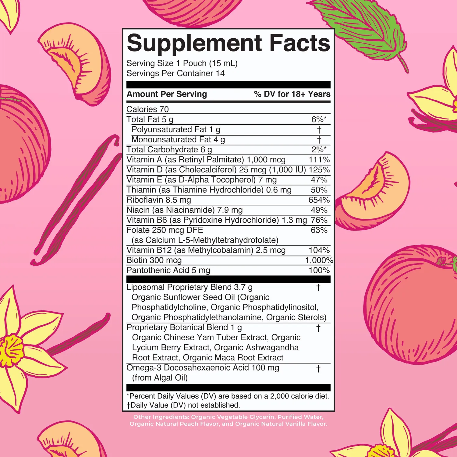 MaryRuth's Women's Multivitamin liposomal poser vanilje fersken