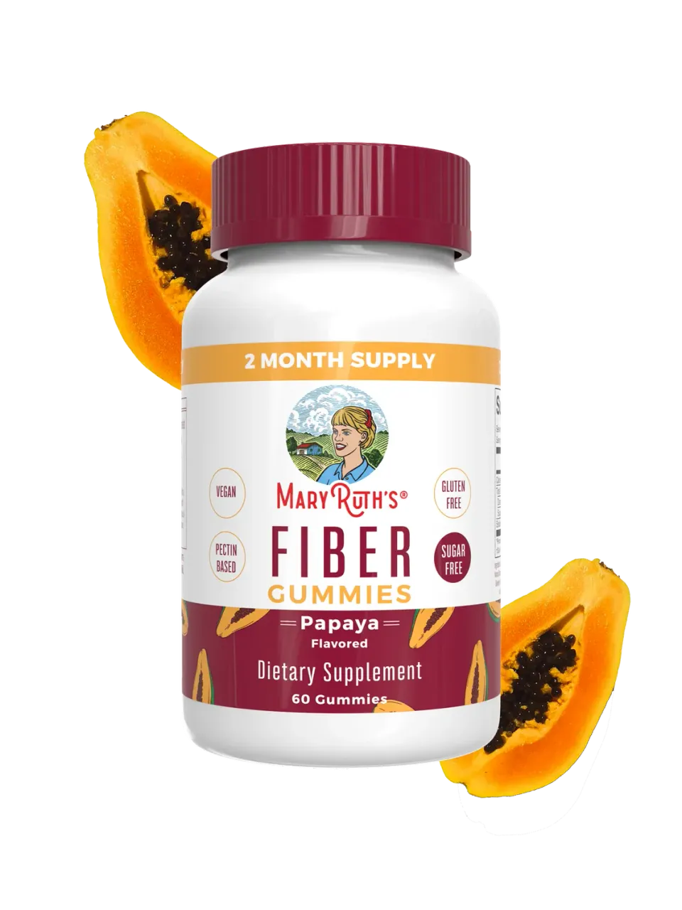 MaryRuth's Fiber Gummies fibergummi 60 stk sukkerfri