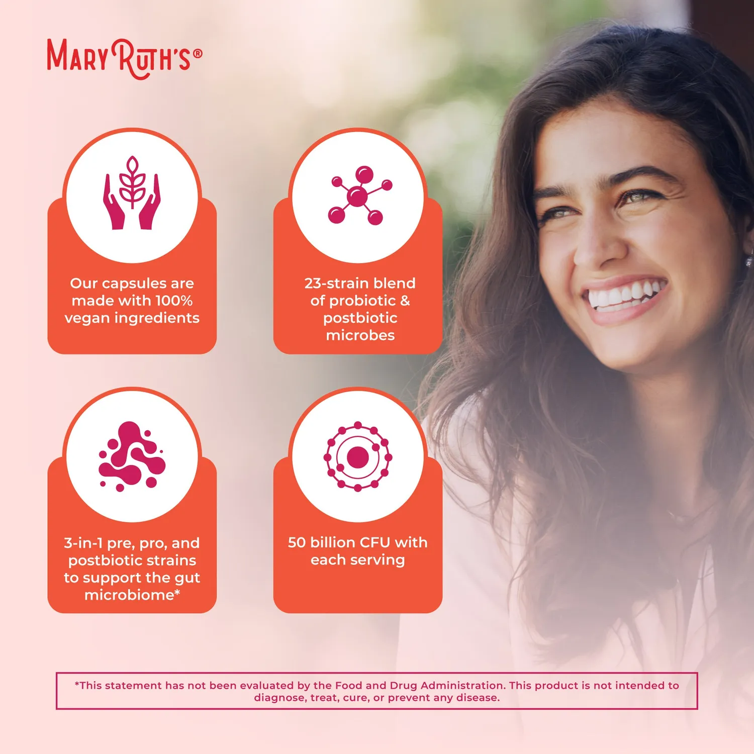 MaryRuth's 3-in-1 Women's Health kapsler probiotika
