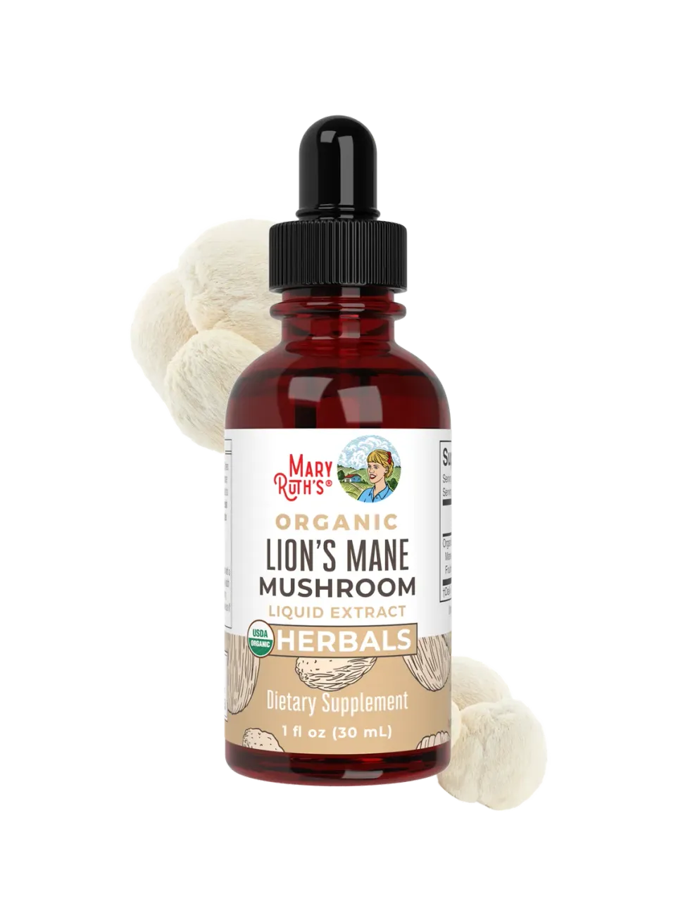 MaryRuth's Organic Lion's Mane Liquid Drops dråper hjernefokus