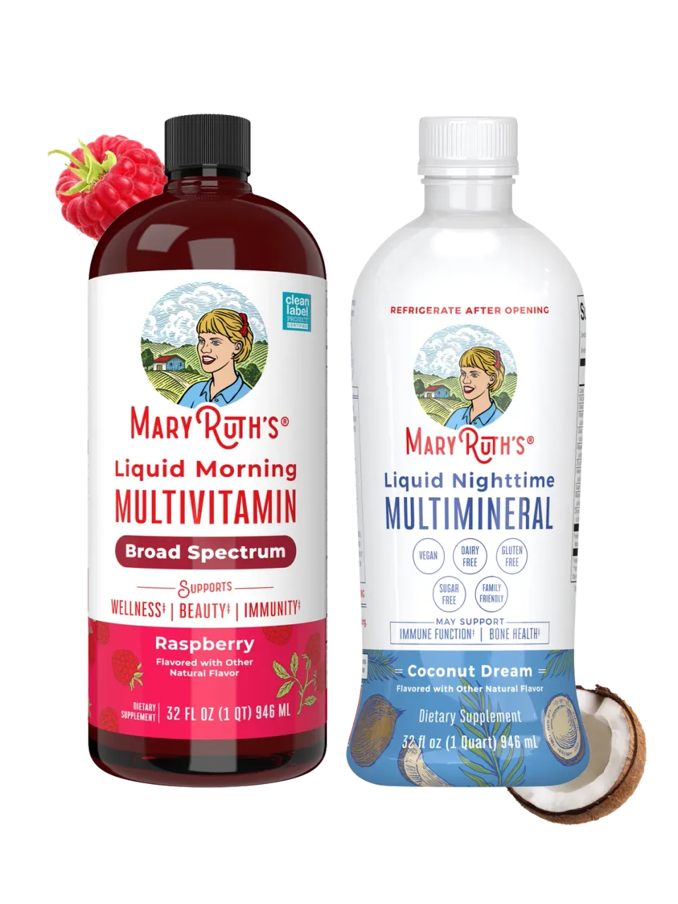 MaryRuth's AM & PM Routine flytende morgen- og kveldsvitamin pakke