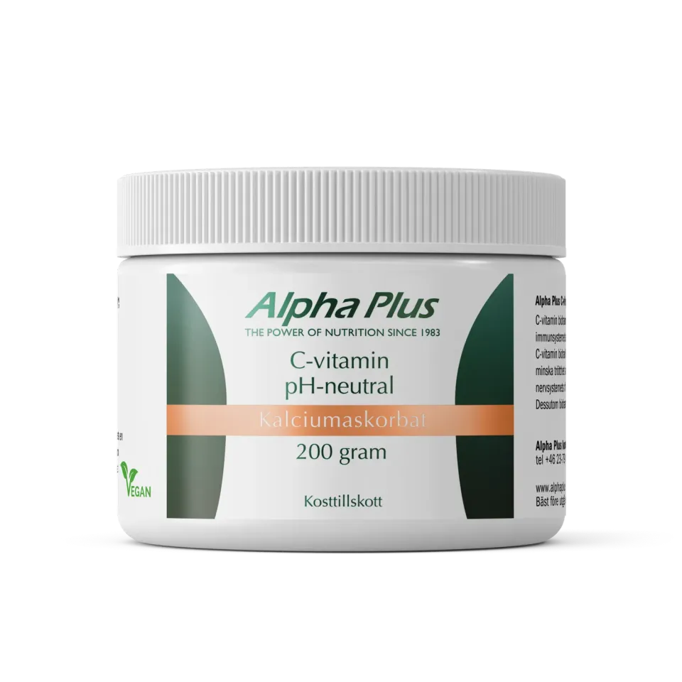 A+ C-vitamin pH-nøytral 200 g pulver kalsiumaskorbat mildt