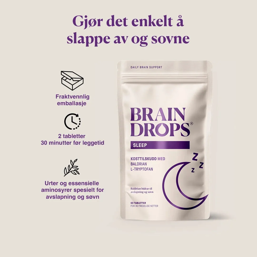 BrainDrops Sleep kapsler 60 stk med baldrian