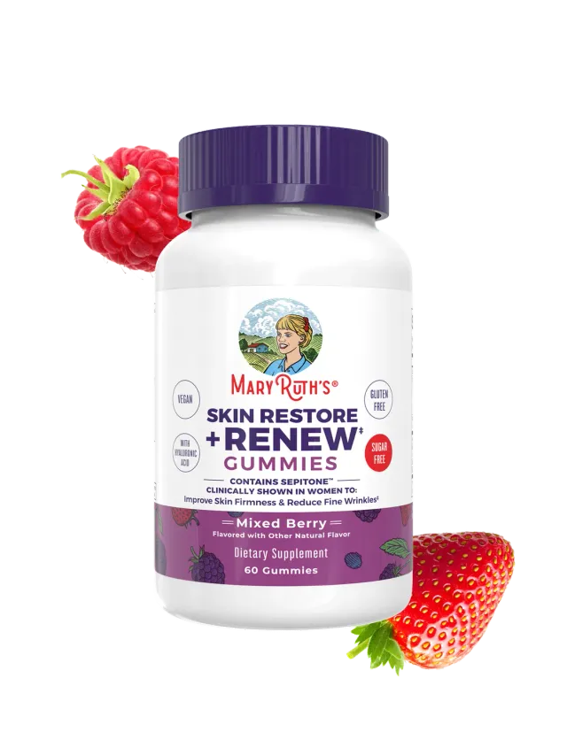 MaryRuth's Skin Restore Renew gummies hud bær hyaluron