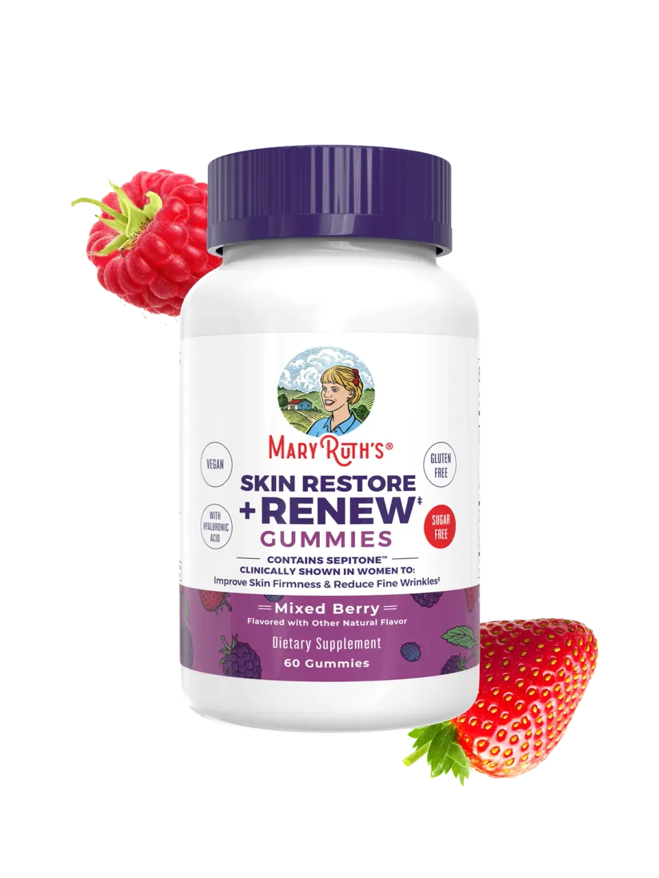 MaryRuth's Skin Restore Renew gummies hud bær hyaluron