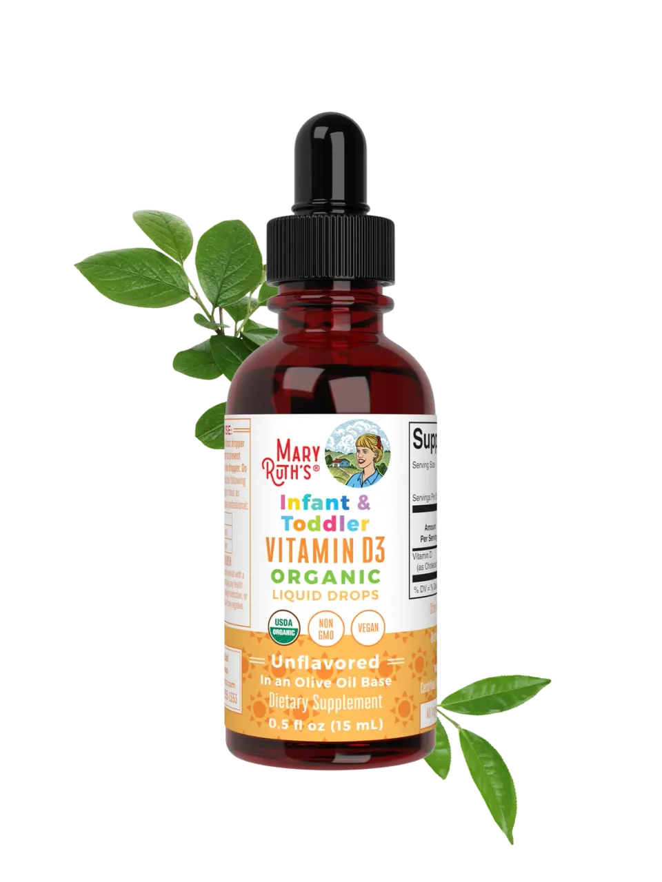 MaryRuth's Infant Toddler Vitamin D3 dråper 90 doser smakfri