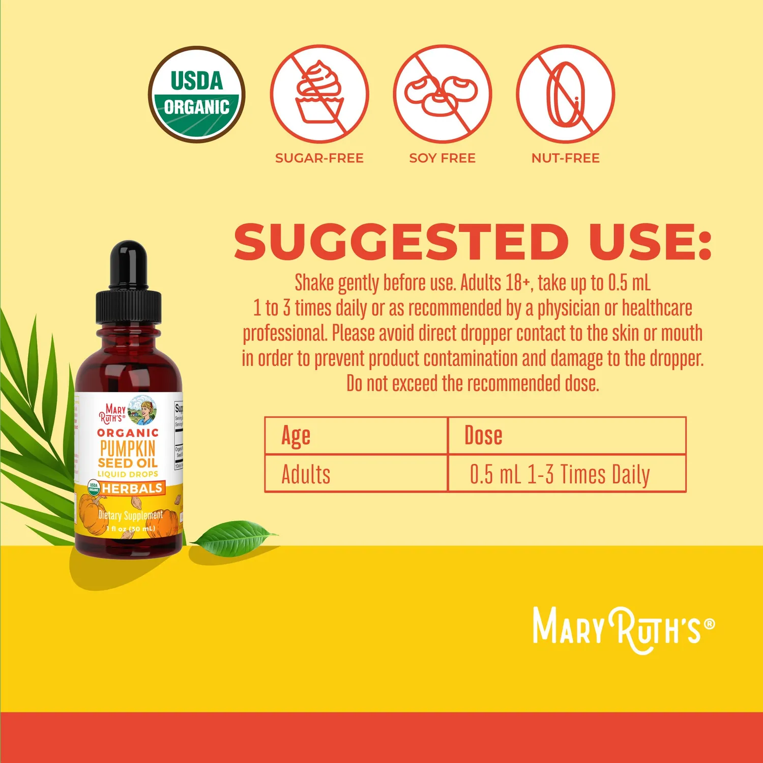 MaryRuth's Organic Pumpkin Seed Oil dråper 60 doser for menn