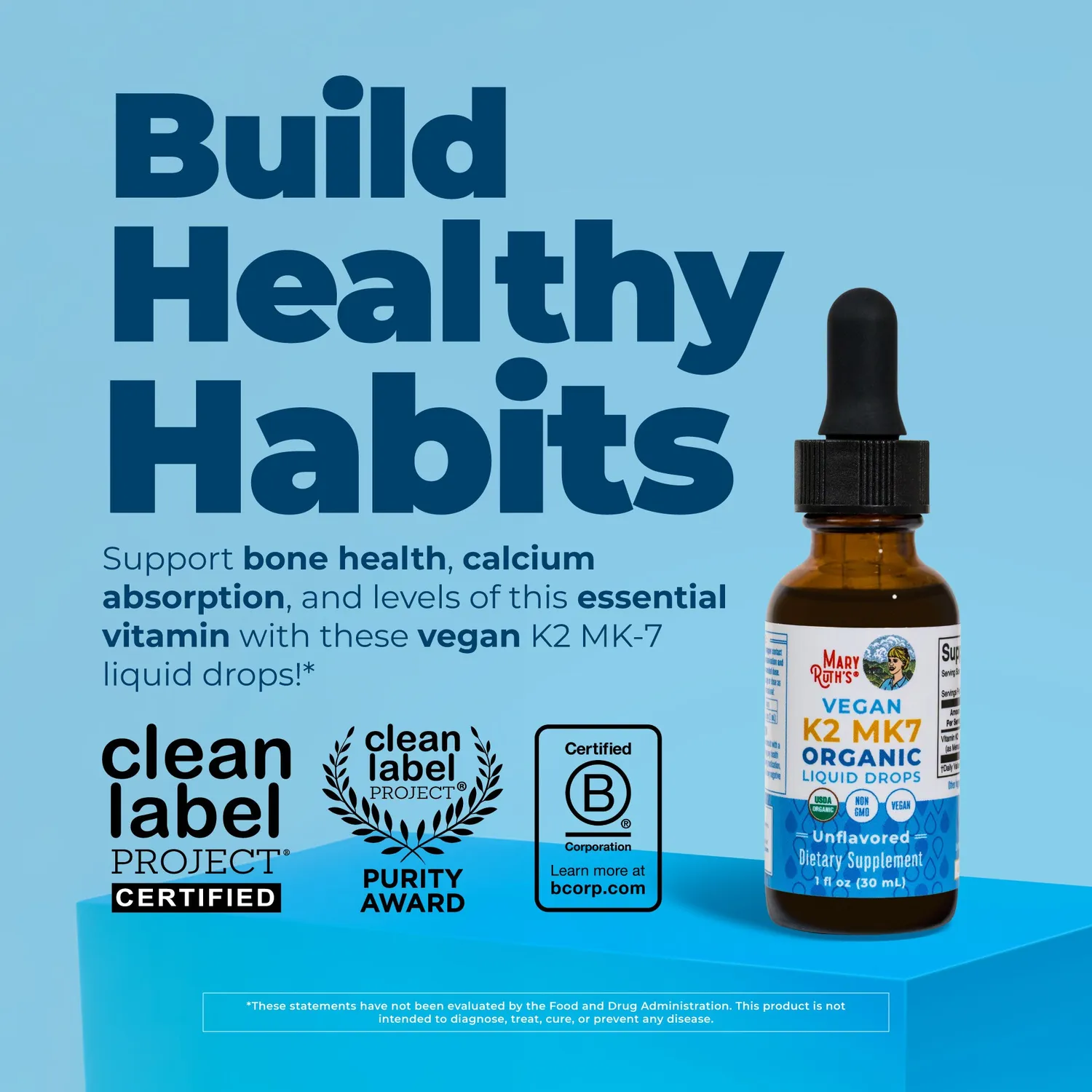 MaryRuth's K2 MK7 Organic Drops dråper smaksnøytral