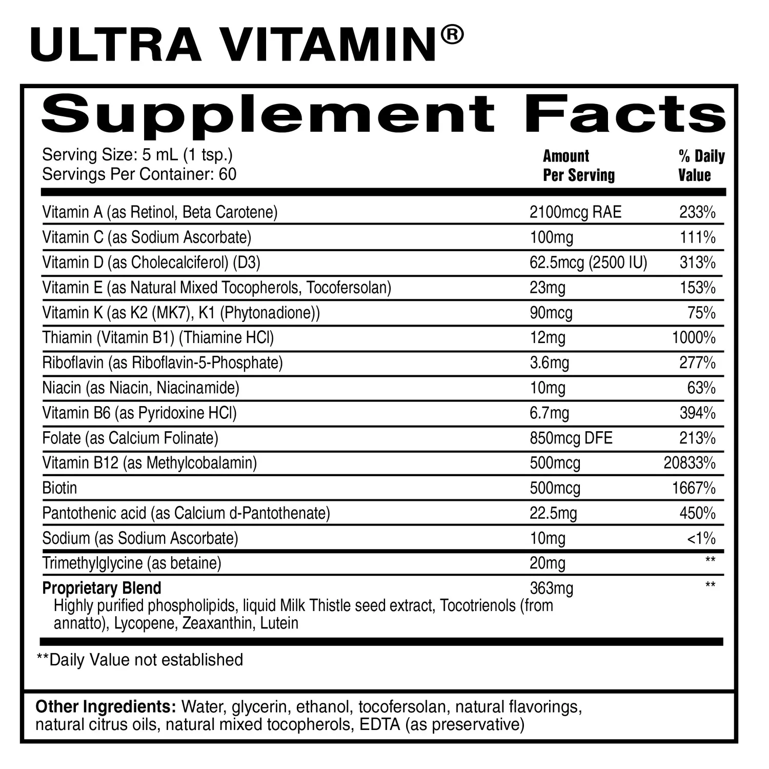 Quicksilver Scientific Ultra Vitamin dråper 300 ml multi
