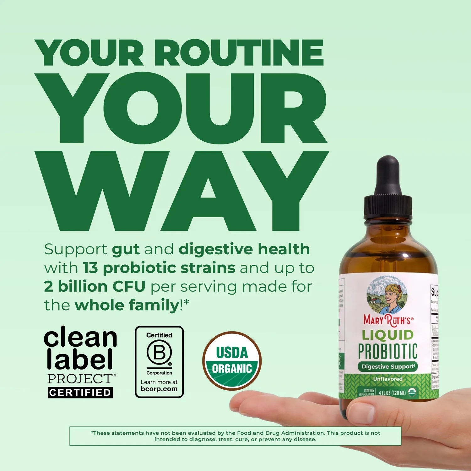MaryRuth's Organic Liquid Probiotic dråper 13 stammer