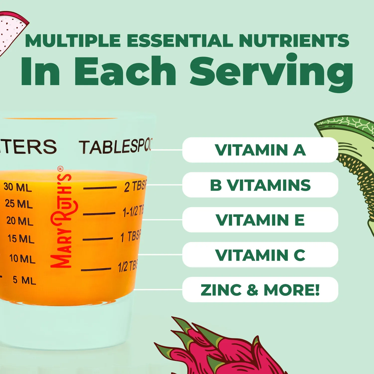 MaryRuth's Morning Multivitamin hår flytende 2 ss daglig