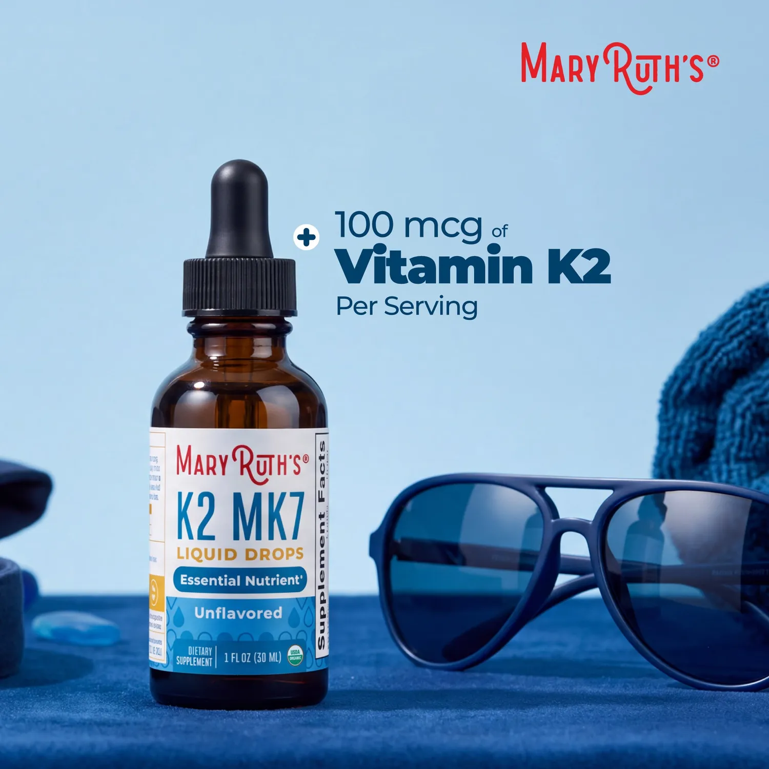 MaryRuth's K2 MK7 Organic Drops dråper smaksnøytral