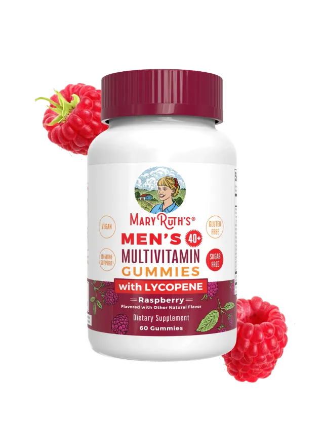MaryRuth's Men's 40+ Multivitamin gummier bringebær prostata