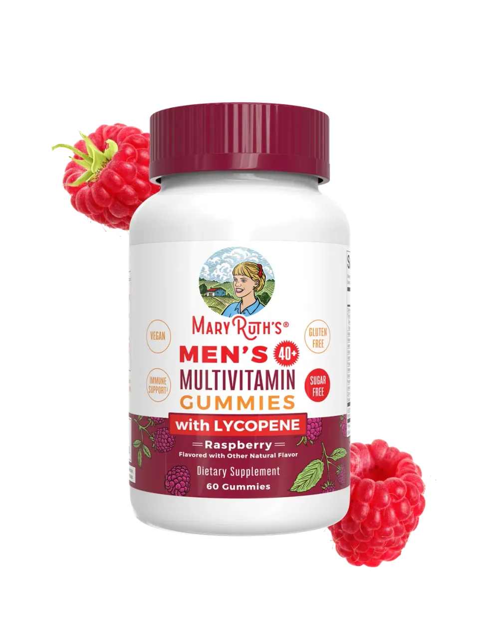 MaryRuth's Men's 40+ Multivitamin gummier bringebær prostata