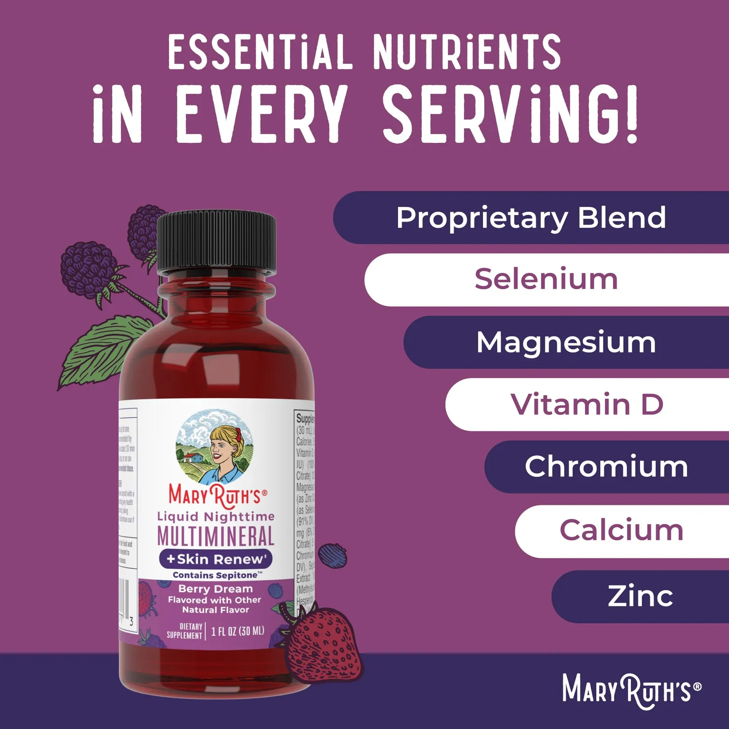 MaryRuth's Nighttime Skin Renew reisepakning flytende