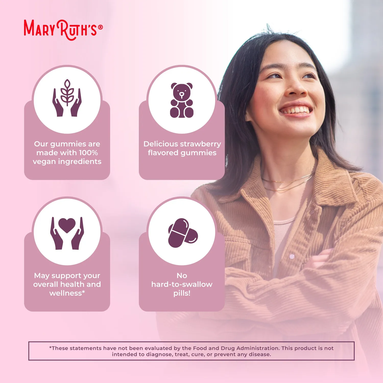 MaryRuth's Premenstrual vitamingummies jordbær 2 dag urter