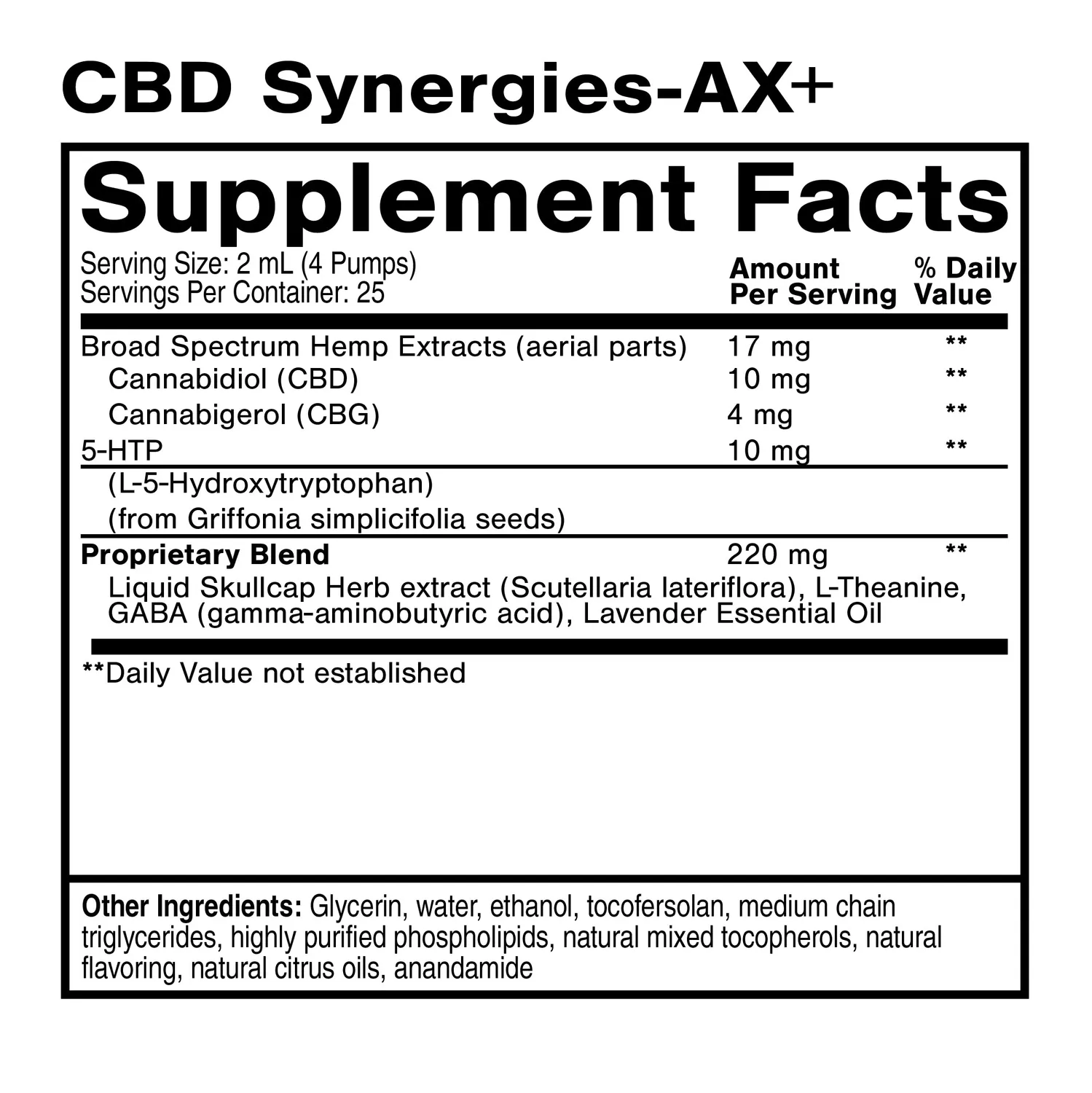 Quicksilver CBD Synergies-AX+ olje 50 ml – lavendel