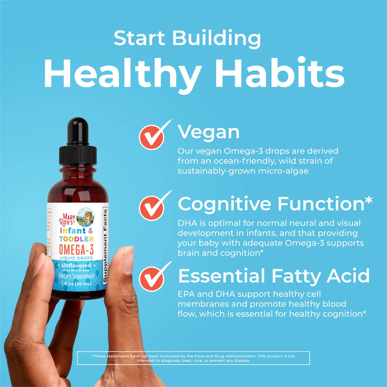 MaryRuth's Infant Omega-3 dråper alge DHA smaksnøytral