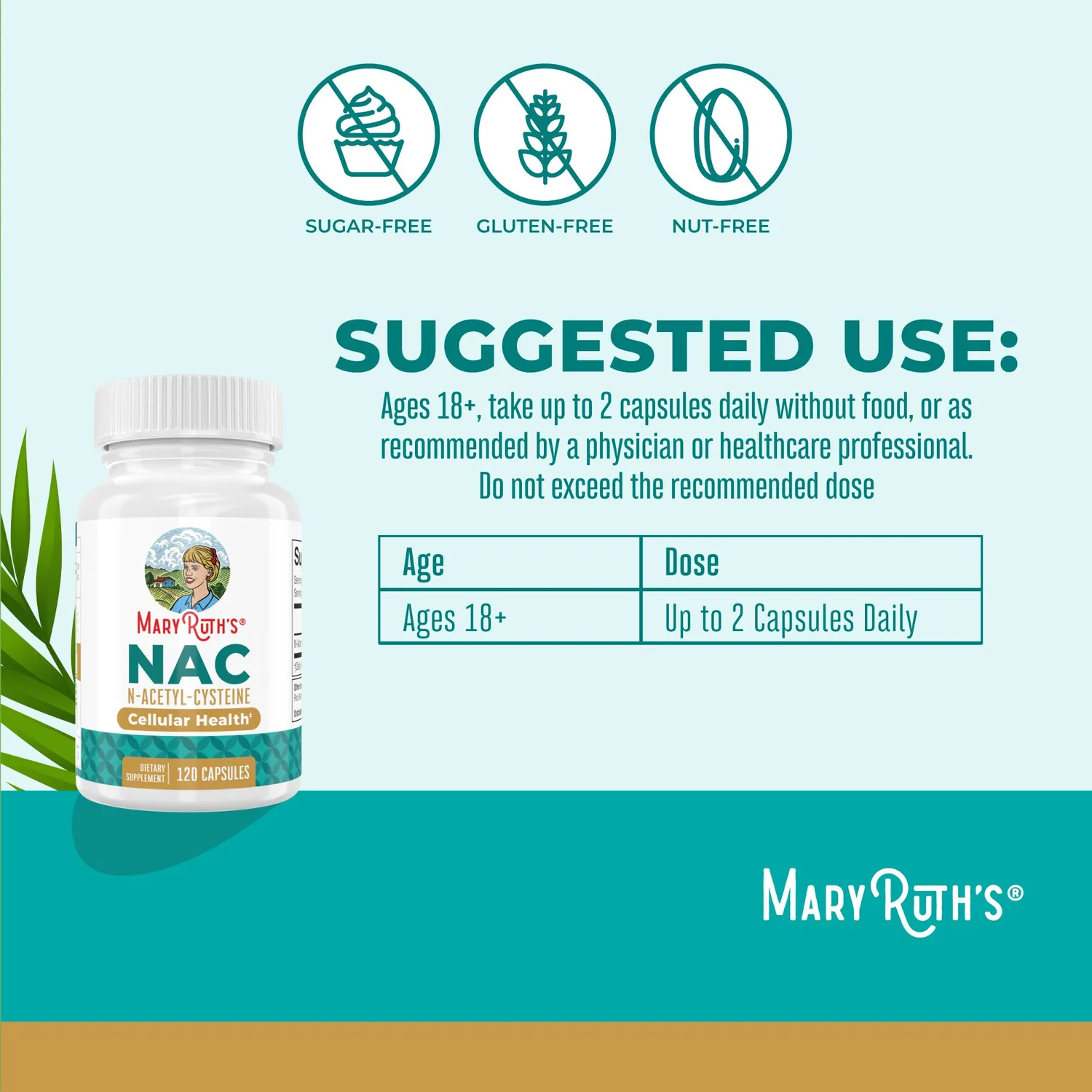MaryRuth's N-acetyl-cysteine NAC kapsler 120 stk