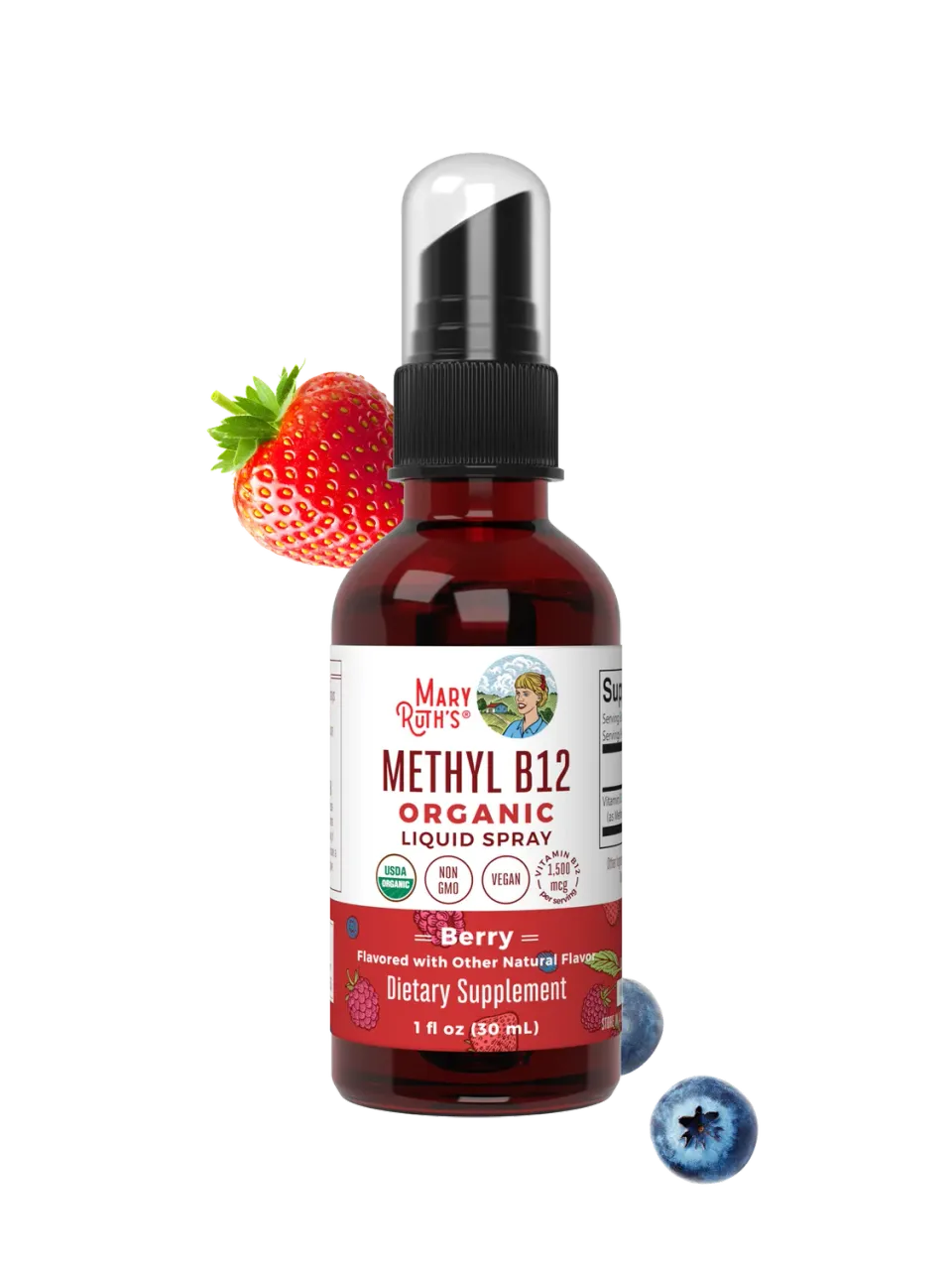 MaryRuth's Methyl B12 spray bær 2 spray daglig