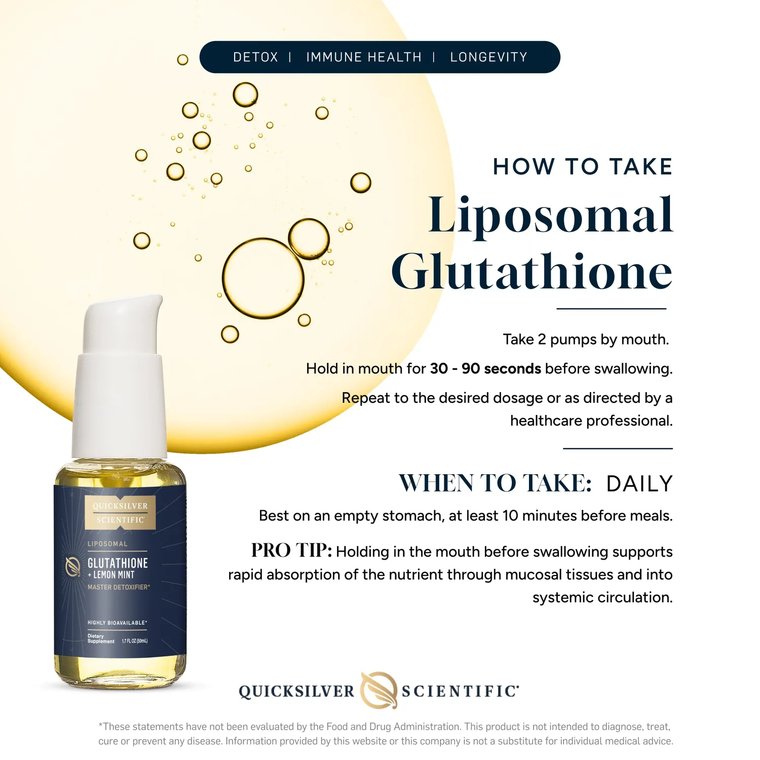Quicksilver Liposomal Glutathione flytende 50ml cacao mint
