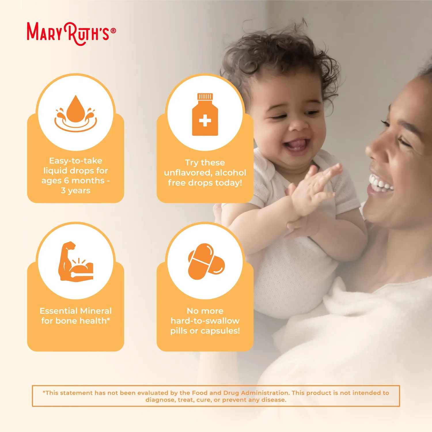 MaryRuth's Infant Toddler Vitamin D3 dråper 90 doser smakfri