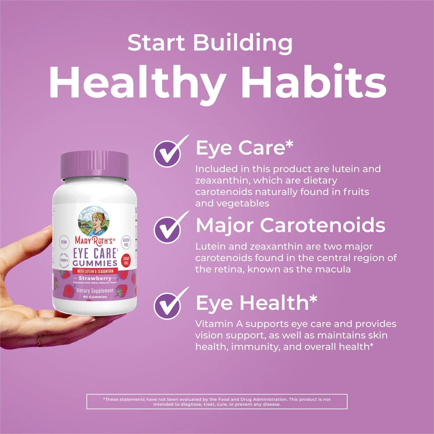 MaryRuth's Eye Care gummies med lutein jordbær