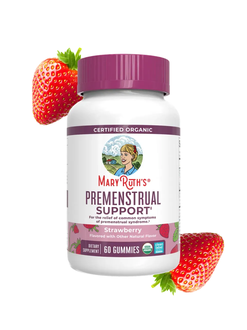 MaryRuth's Premenstrual vitamingummies jordbær 2 dag urter