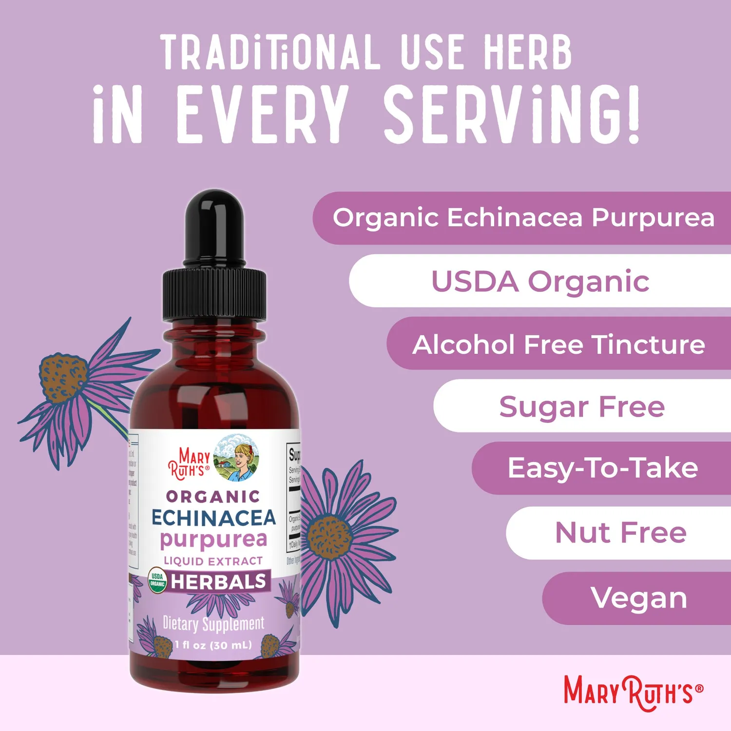 MaryRuth's Echinacea Purpurea urtedråper 30 ml