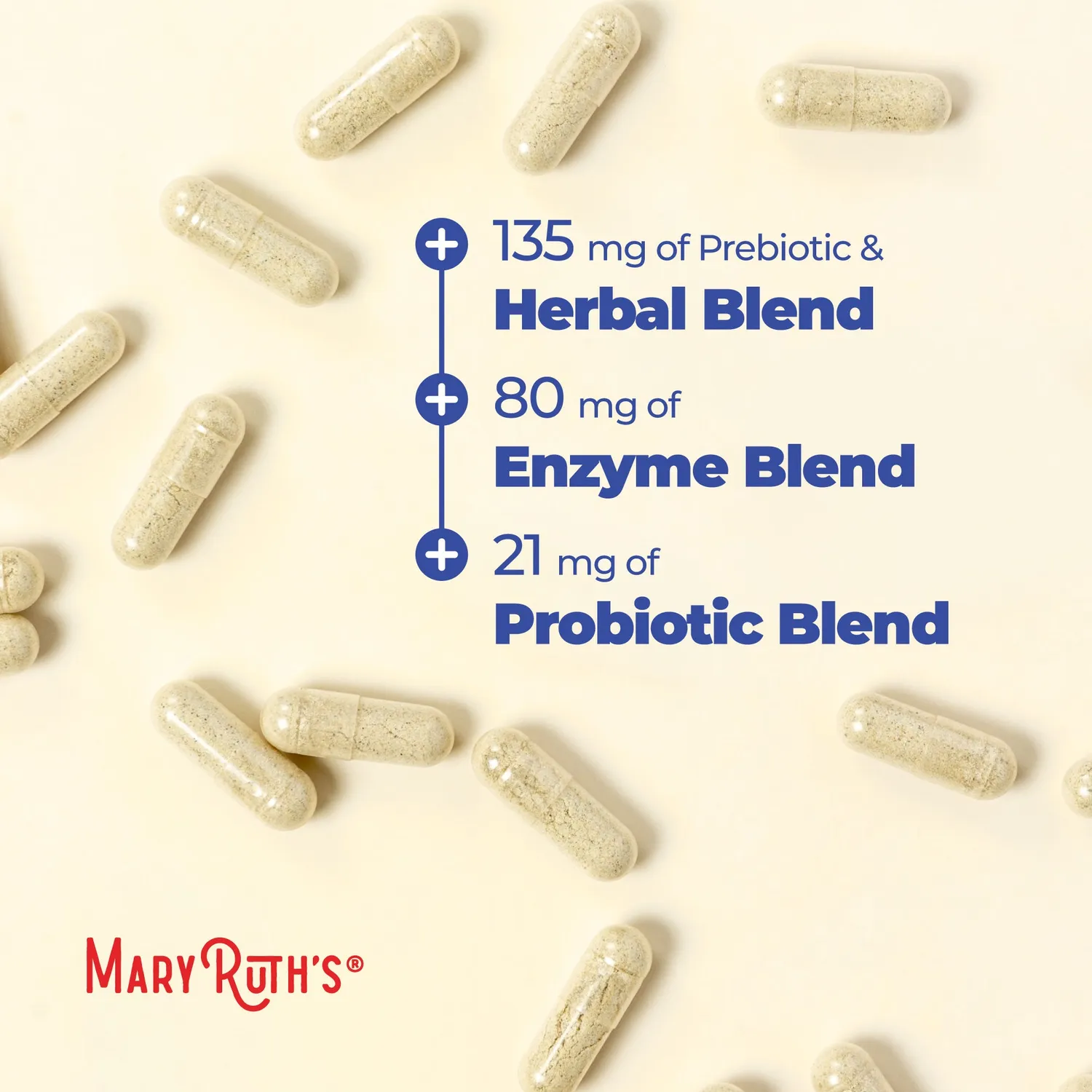 MaryRuth's Gut Flora Health+ Enzymes kapsler 60 stk prebiotika