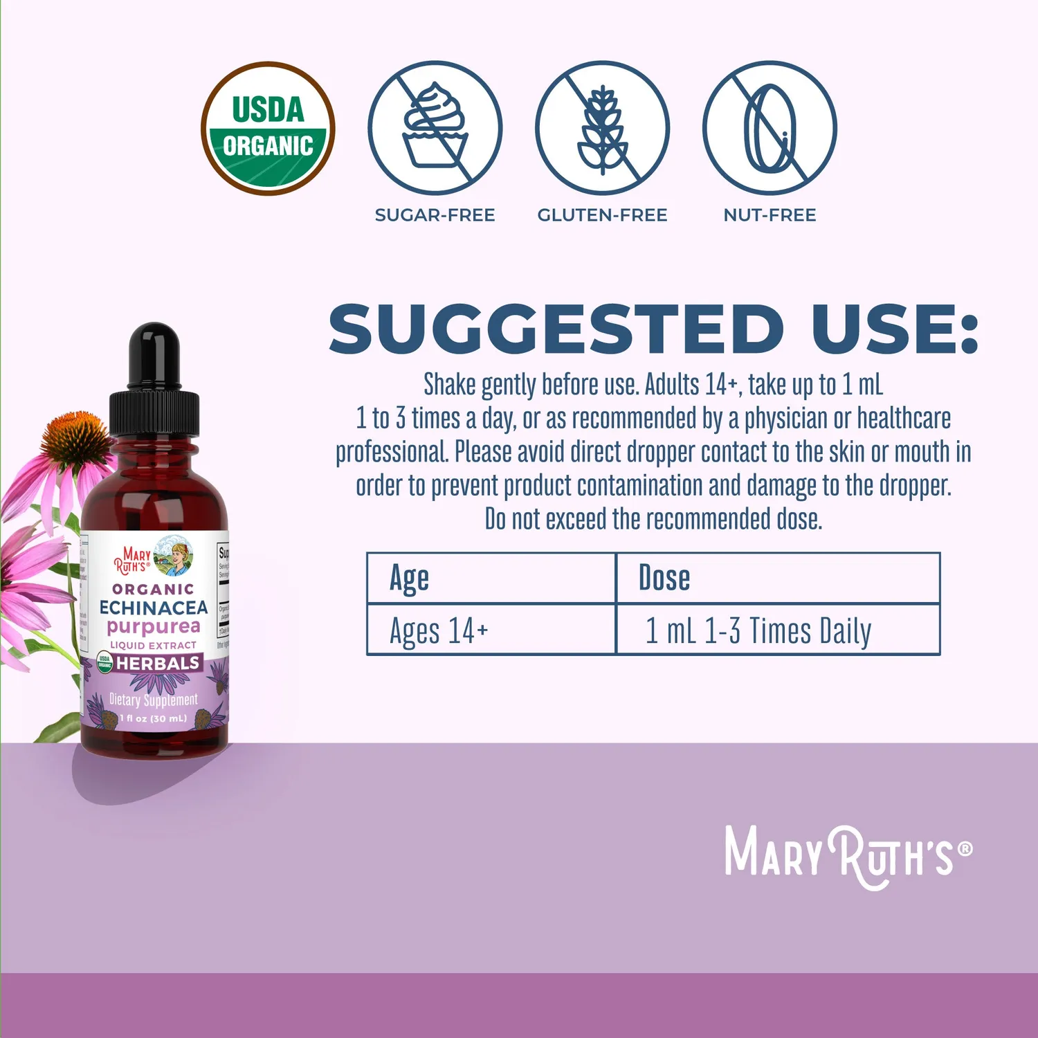 MaryRuth's Echinacea Purpurea urtedråper 30 ml