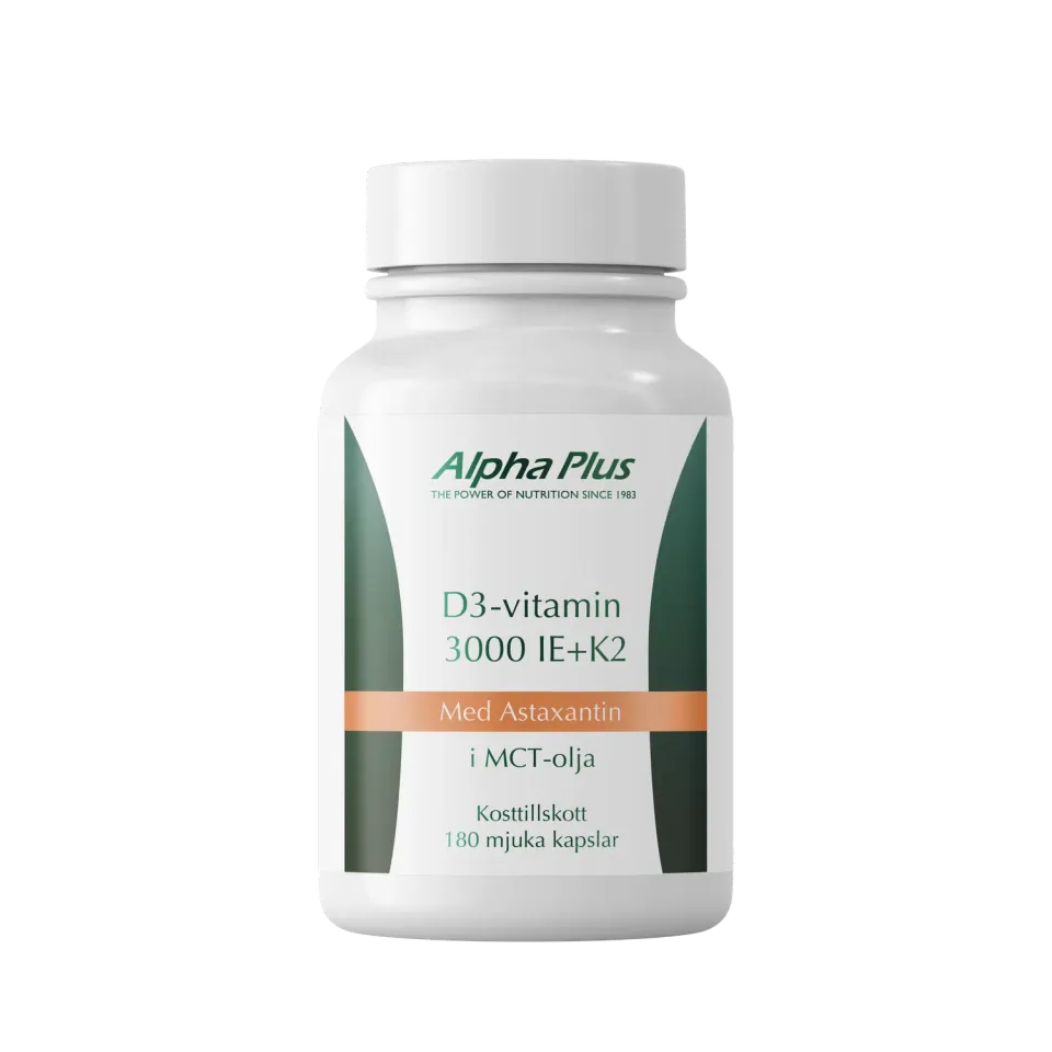 A+ Multivitamin D3 3000 IE + K2 kapsler 180 stk immun