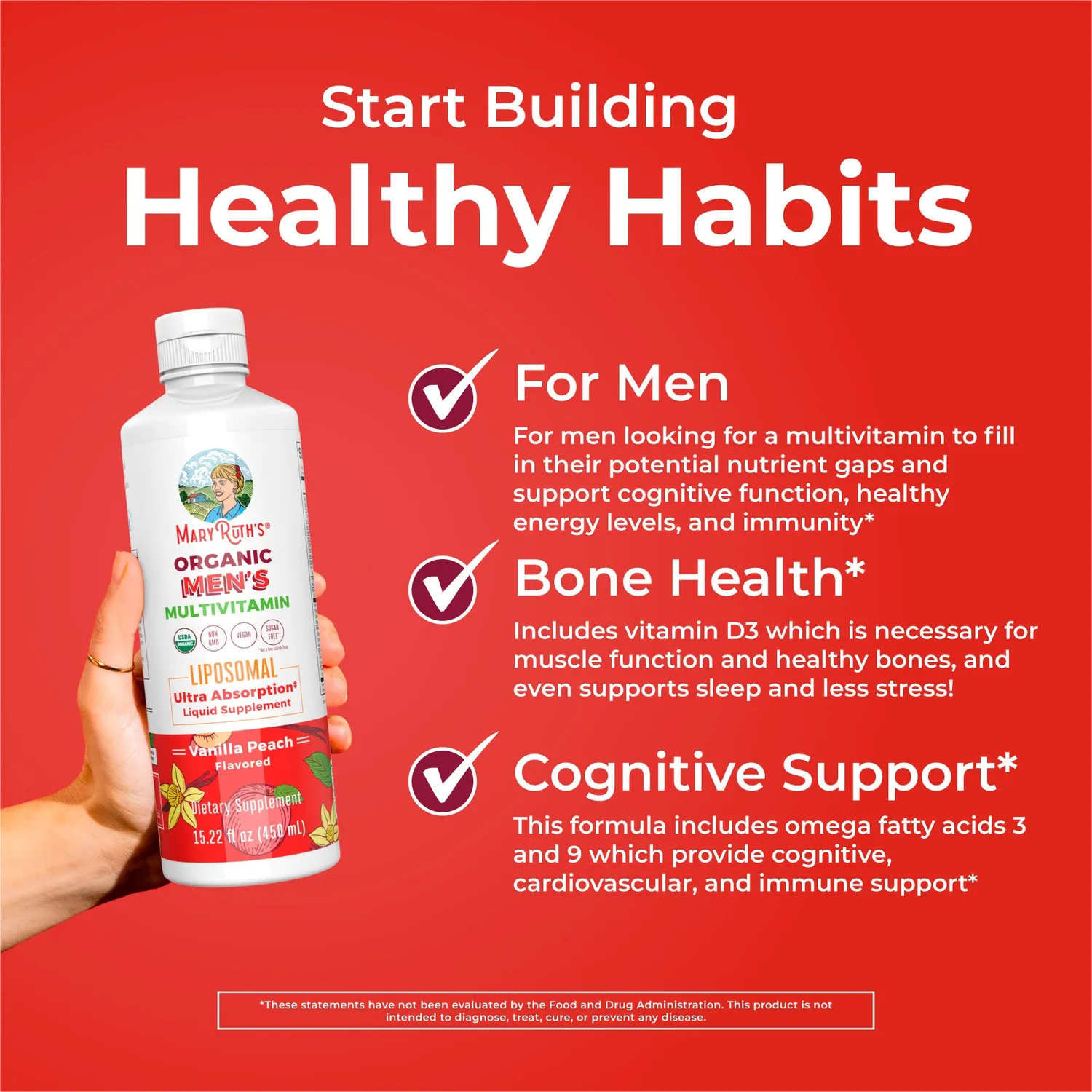 MaryRuth's Men's Multivitamin Liposomal vanilje fersken