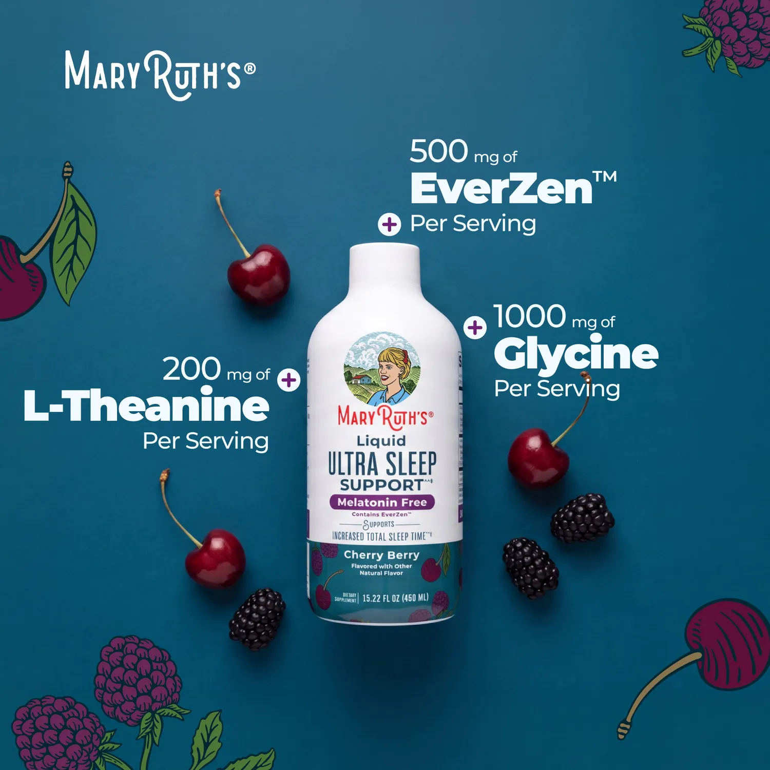 MaryRuth's Liquid Ultra Sleep Support flytende søvn kirsebær-bær