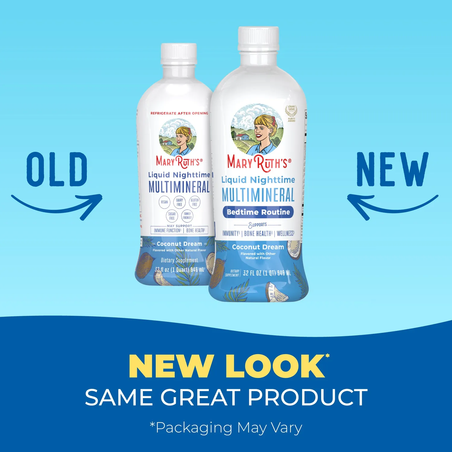 MaryRuth's Liquid Nighttime Multimineral flytende kokos uten melatonin