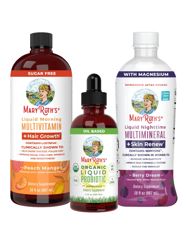 MaryRuth's Triad of Health + Hair & Skin flytende kur 3-pack