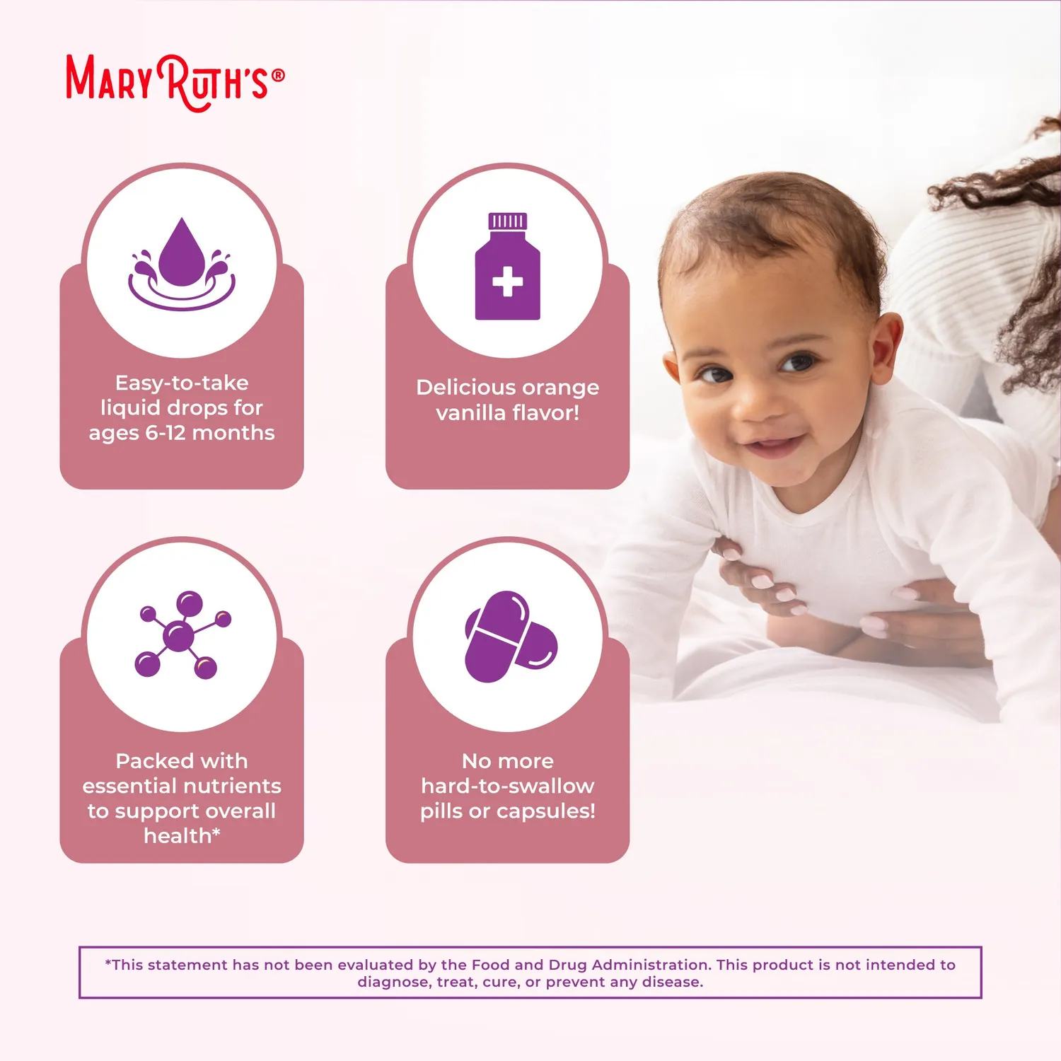 MaryRuth's Infant Multivitamin Iron dråper appelsin-vanilje