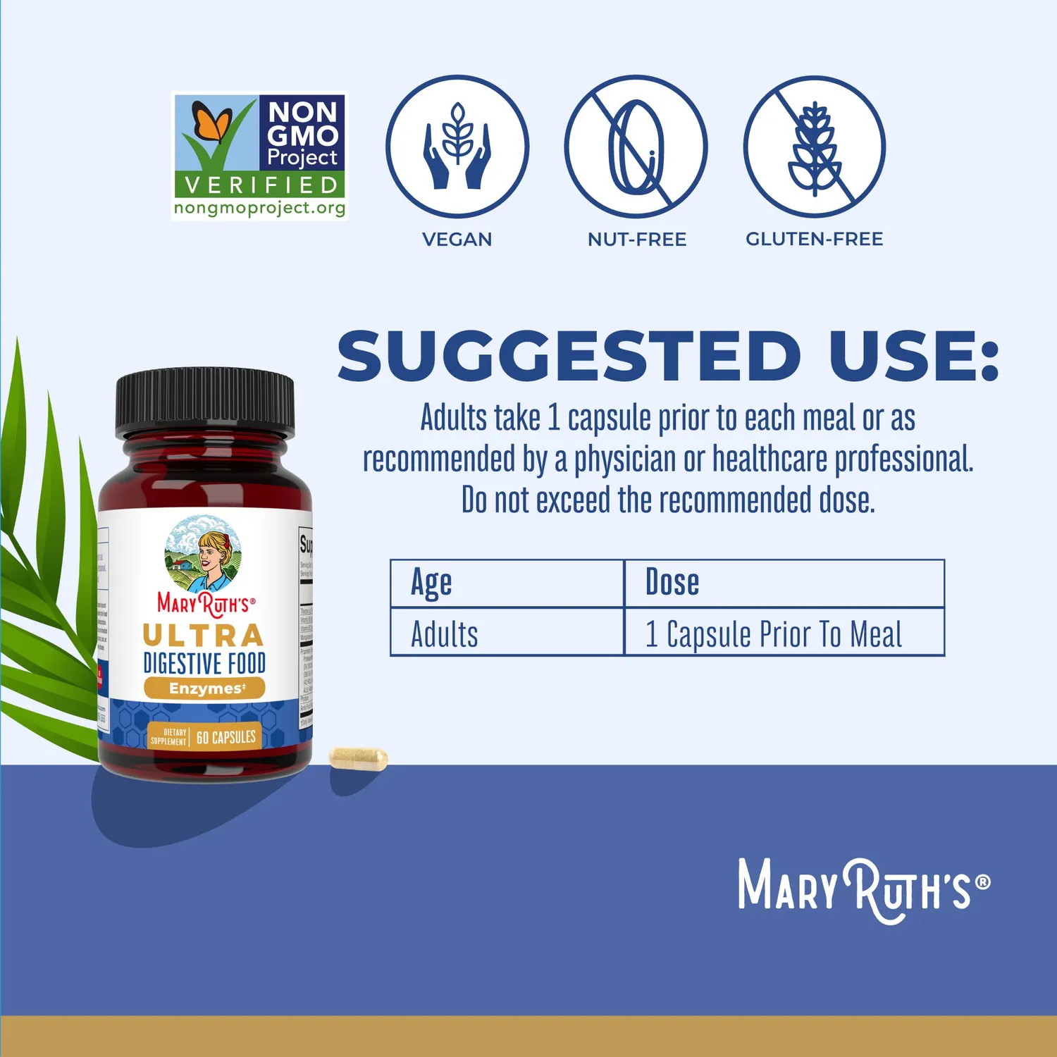MaryRuth's Ultra Digestive Food Enzymes fordøyelsesenzym 60 kapsler