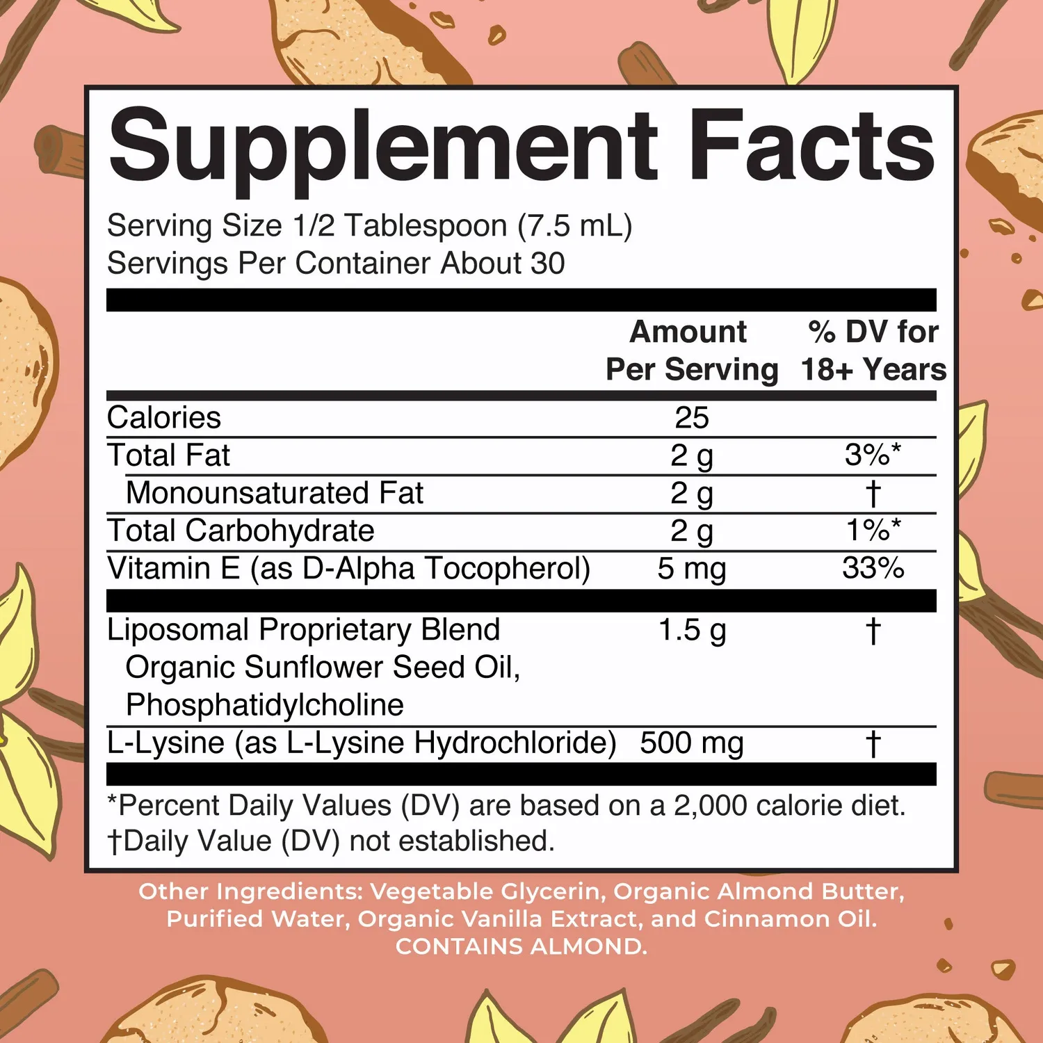 MaryRuth's Lysine Liposomal flytende lysin snickerdoodle 500 mg