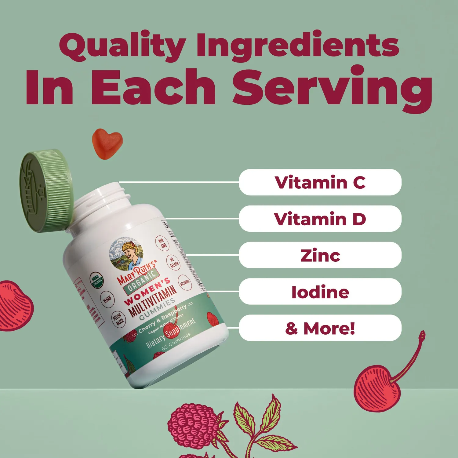 MaryRuth's Women's multivitamin vingummi 60 stk økologisk
