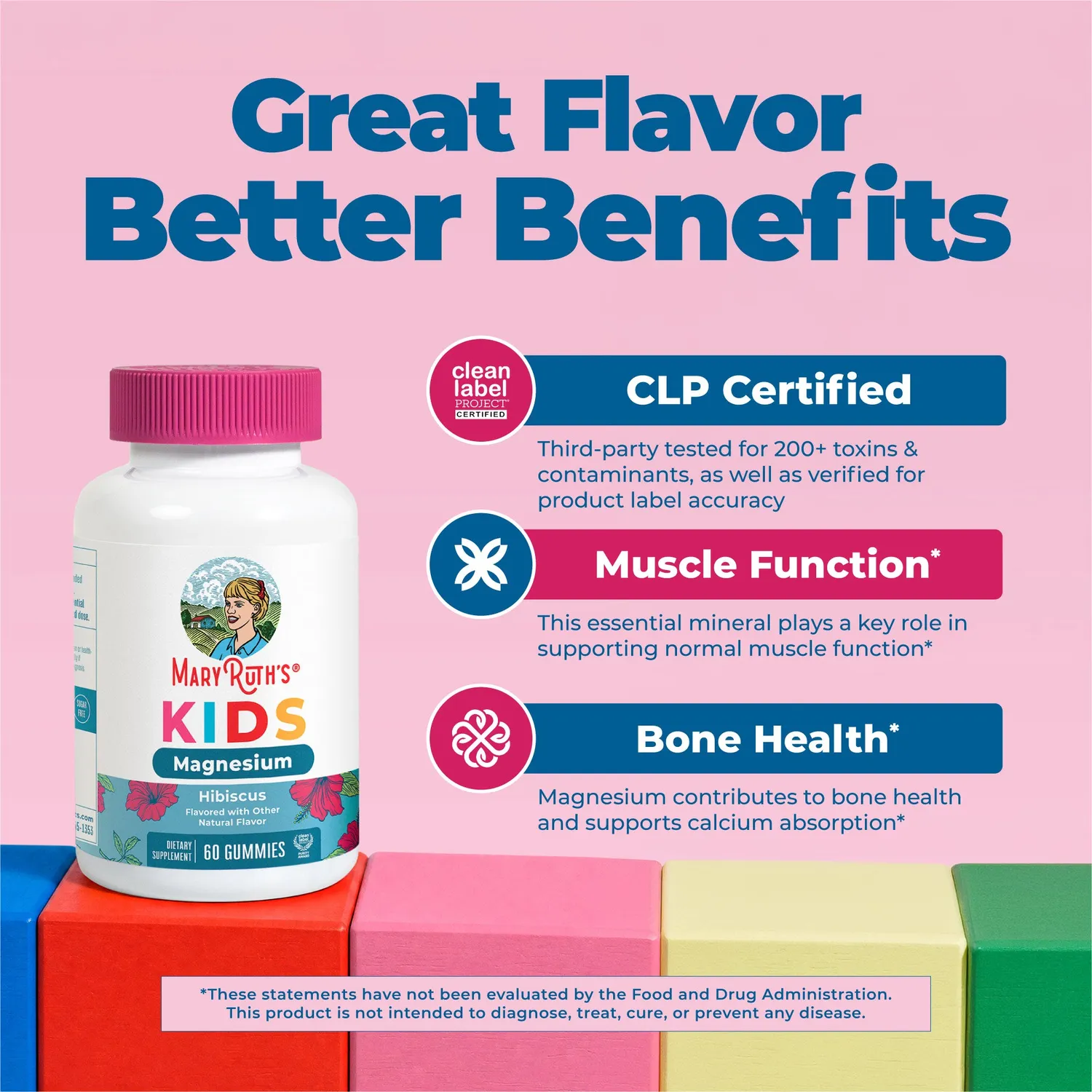 MaryRuth's Kids Magnesium vingummi 50 mg 60 stk