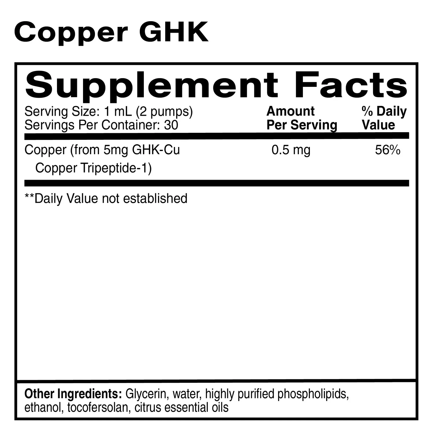 Quicksilver Scientific Copper GHK liposomale dråper 6 x 30 ml kobber