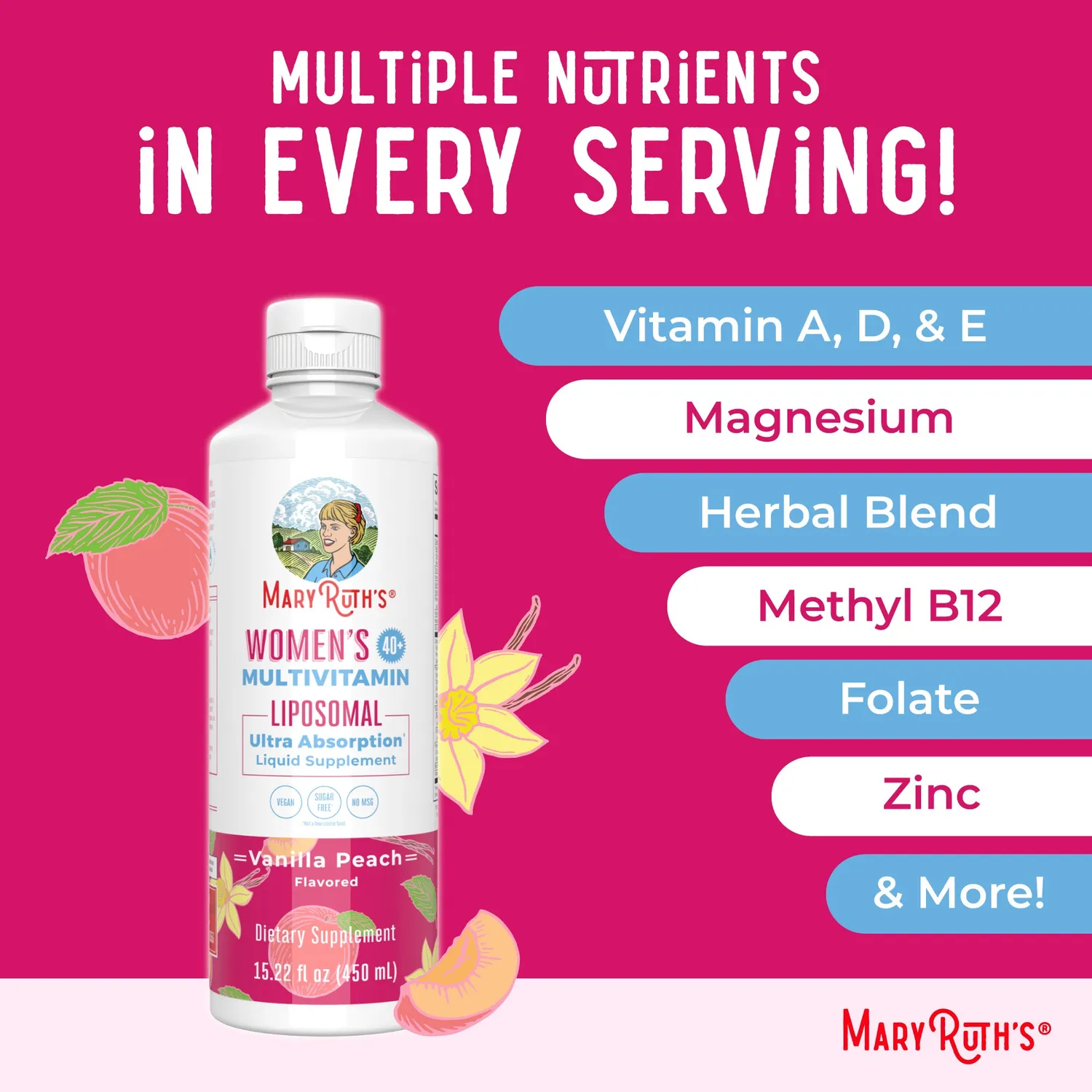 MaryRuth's Women 40+ Multivitamin liposomal 30 doser kvinner